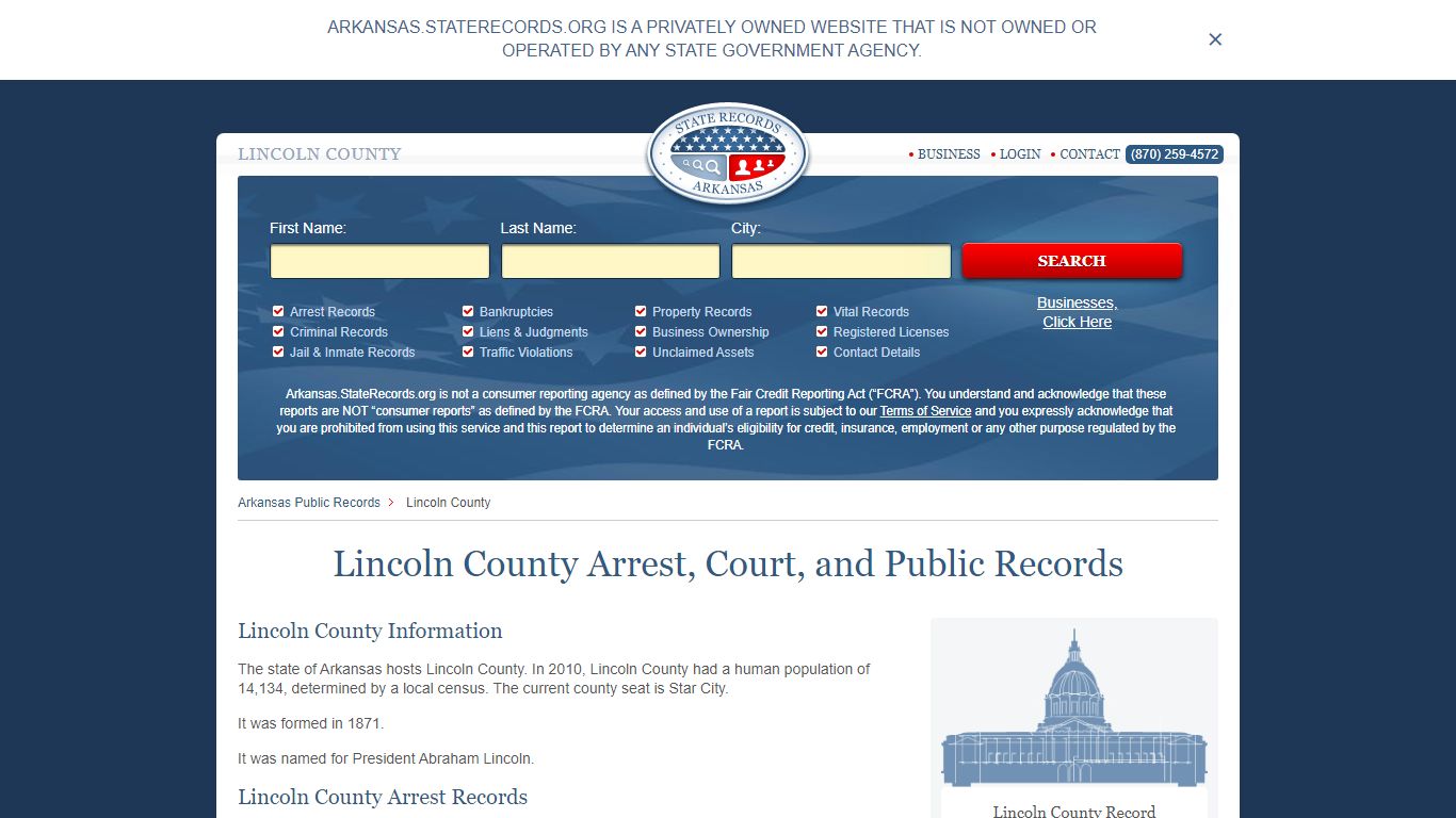 Lincoln County Arrest, Court, and Public Records